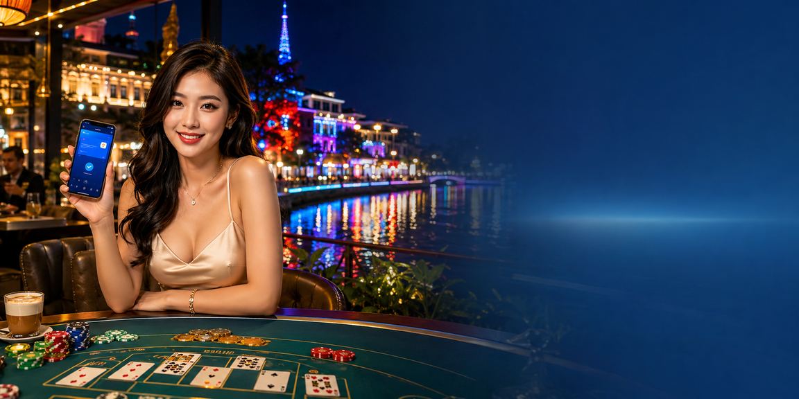 Permainan baccarat di meja mewah di Melaka